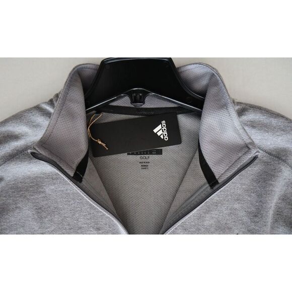 adidas ADK4427S21 Men's Sz L Heather Gray 1/4 Zip Long Sleeve Knit Pullover Top - Picture 13 of 13